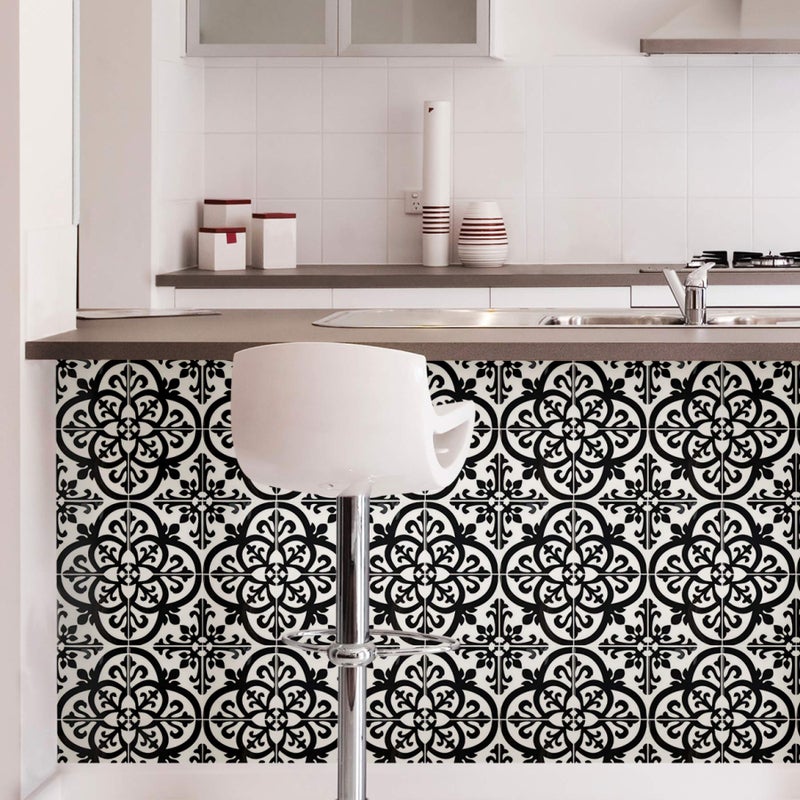 InHome NH2956 Avignon Peel & Stick Backsplash Tiles, Black - Image 4